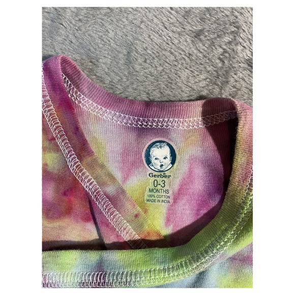 Gerber Infant Tie-Dye Wrap‎ T-Shirt 0-3M Cotton Multicolor - Picture 2 of 6